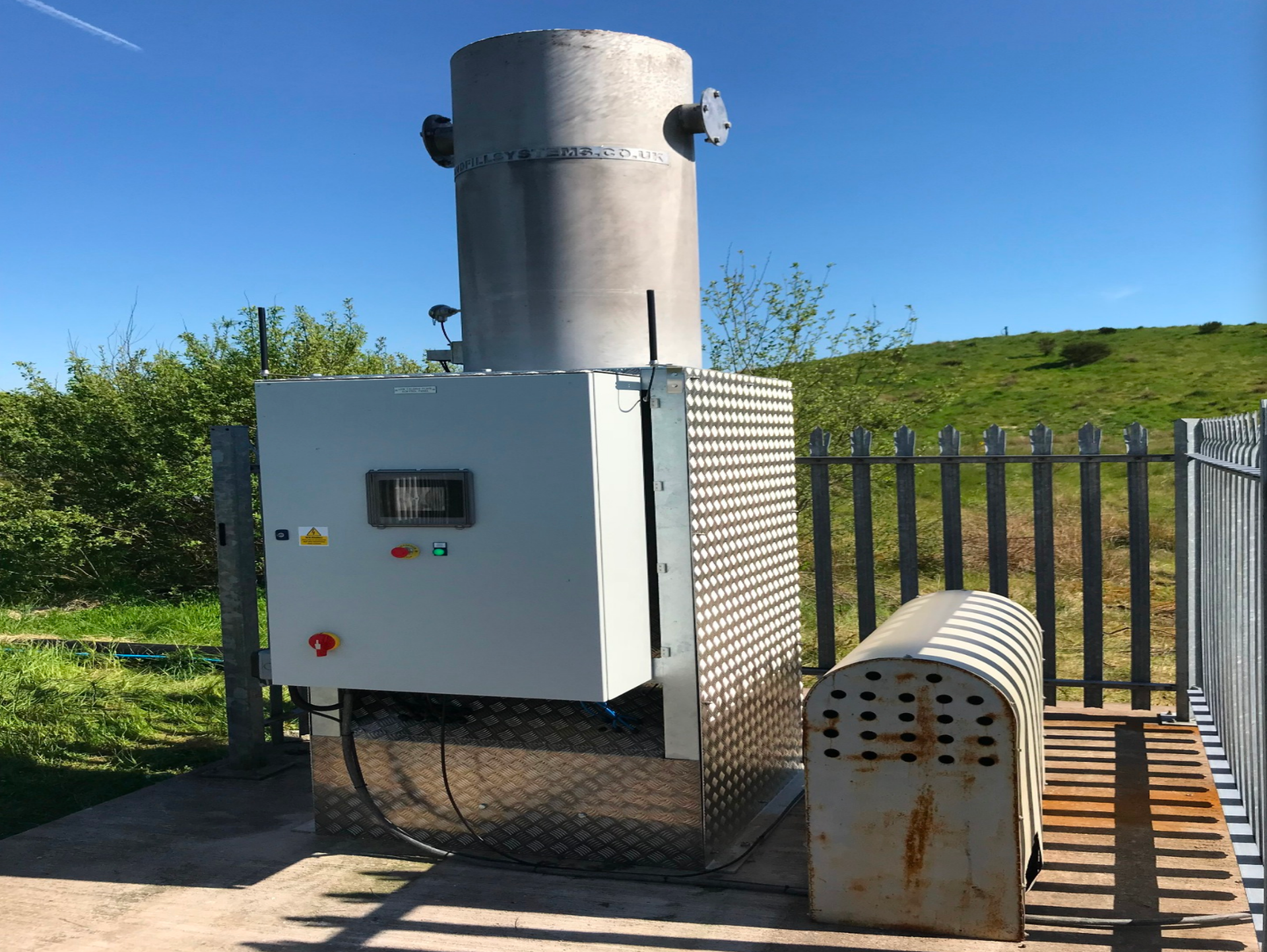 LC500 low calorie biogas flare after installation on site